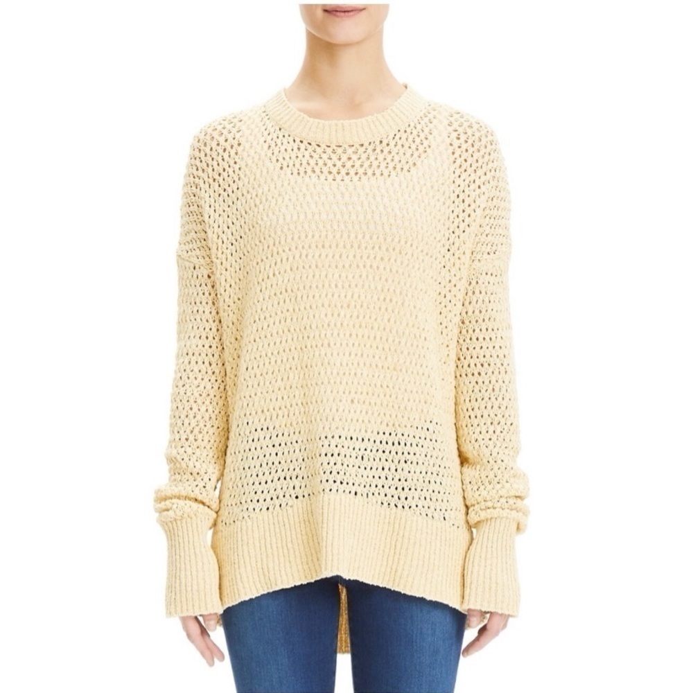 Theory Open-Knit Sweater Cream